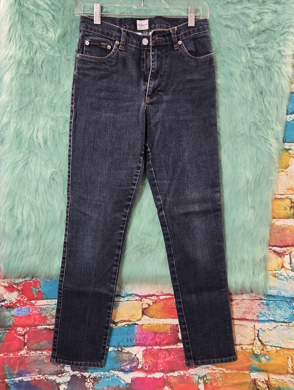 Calvin Klein, Dark Blue, Denim Straight Leg Jeans Size 2.
